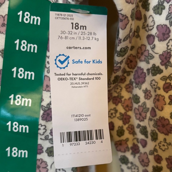 NWT Carter's Baby 4-piece Layette Set in Purple (Ditsy) Size 18M / 12M‎ - Picture 7 of 11